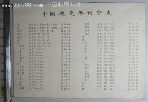 文物出版社1974背中国历史年代简表正-秋天的长城摄影