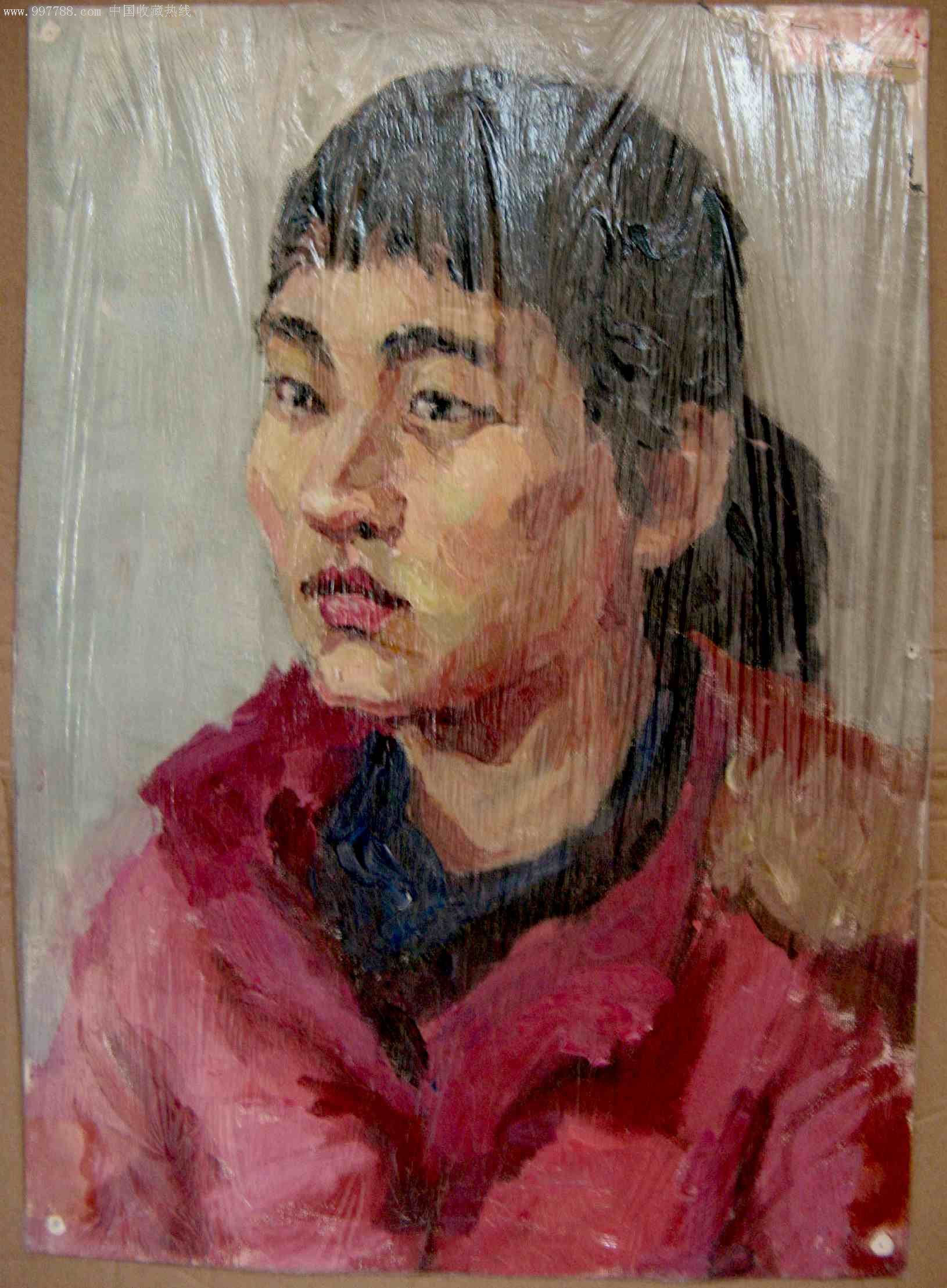人物油画:女孩