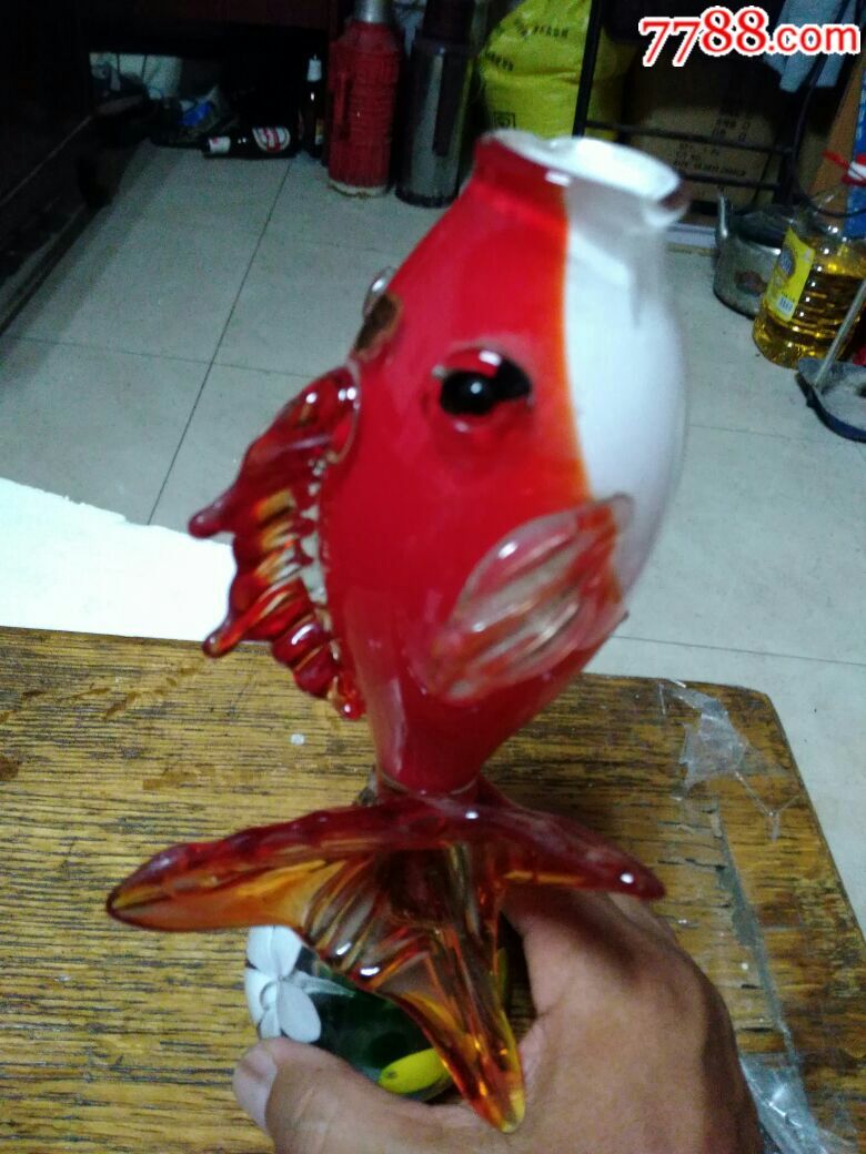 早期玻璃摆件(红鲤鱼)