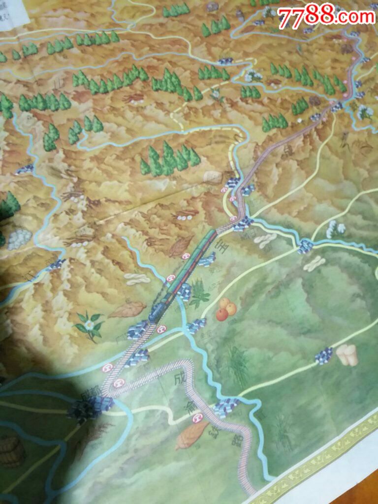 教学挂图宝成铁路地图