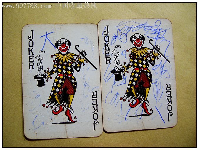 米老鼠扑克牌:两张小王:火柴盒大小