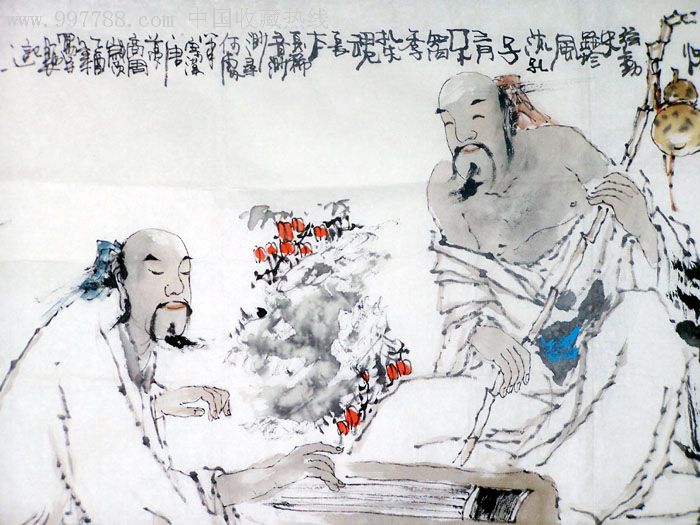 江苏名家-李傅宇-高山流水有知音_人物国画原作_书画长廊【7788收藏