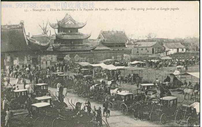 清代上海龙华塔春节热闹景象