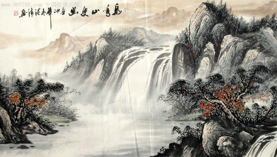 张清·小六尺山水画国画·泉鸣山更幽