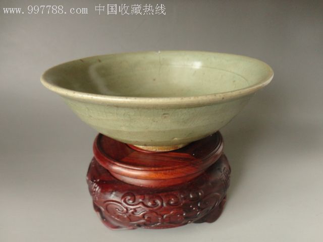 元代浙江龙泉青釉刻花碗【包老到代海捞瓷】口径16,高6.5cm