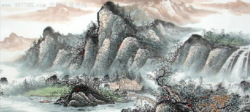 小六尺山水画【可以题字落款】