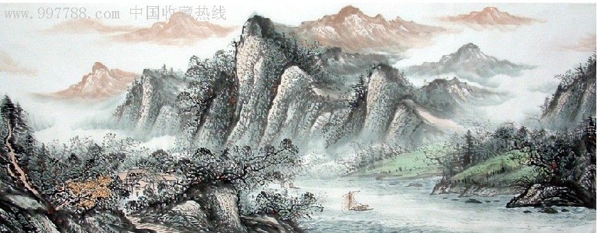 小六尺山水画【可以题字落款】