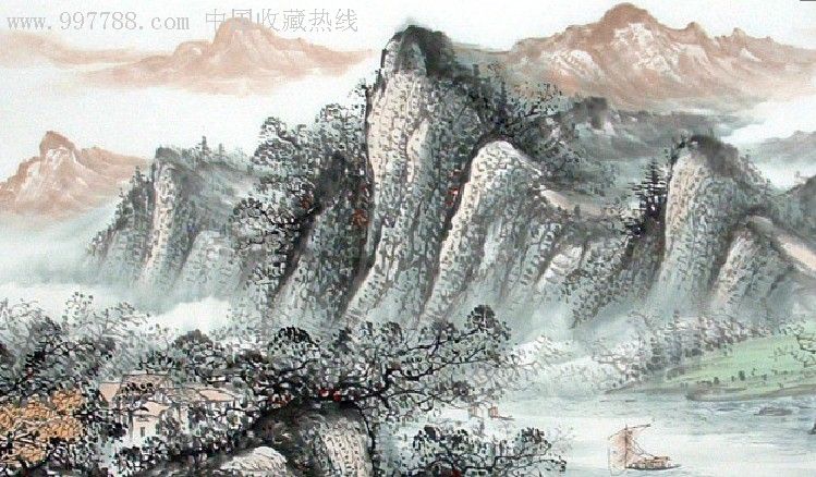 小六尺山水画【可以题字落款】
