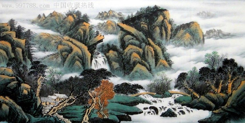 【李静】4尺山水画可题字落款