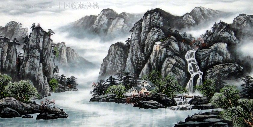 【李静】4尺山水画可题字落款