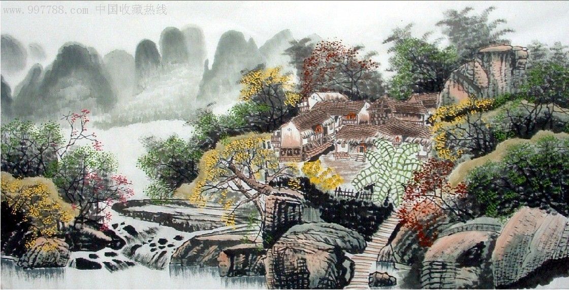 实力派画家刘海东*精品四尺山水画[山居图]-山水国画原作-7788收藏