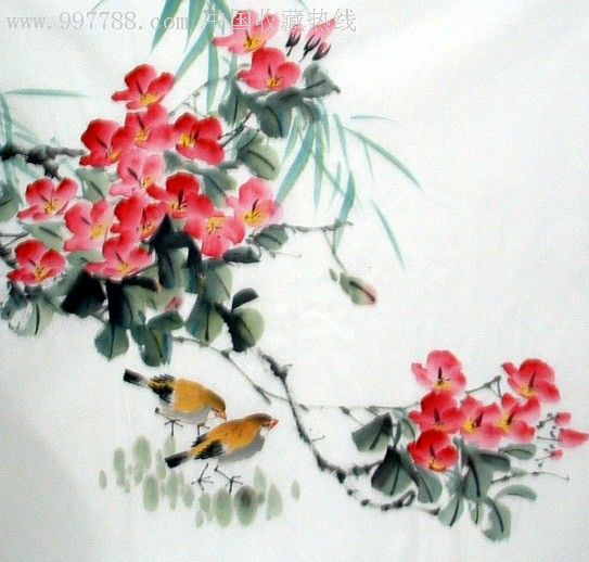四尺斗方花鸟画【可以题字落款】_花鸟国画原作_诚信