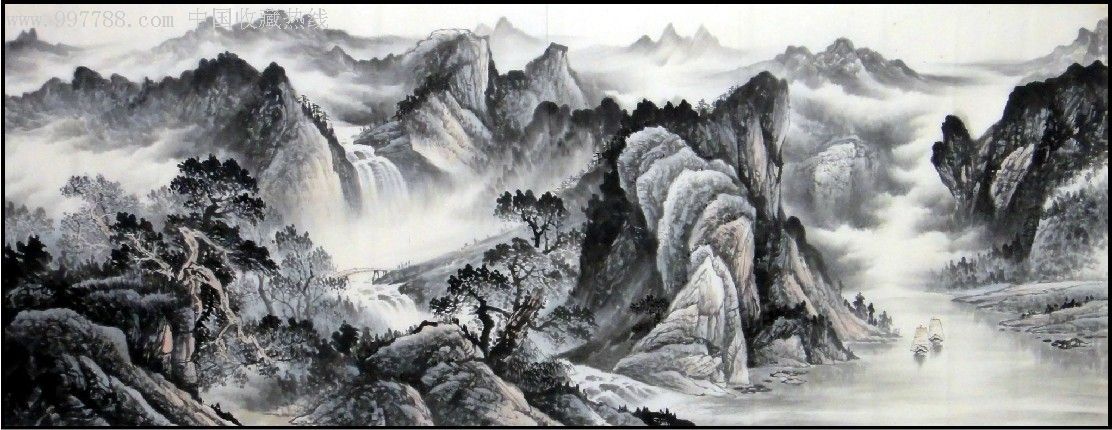 程海旺小六尺山水画
