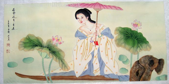 著名工笔女画家齐望舒《荷风送香》