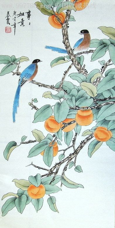 秦霞三尺工笔花鸟《事事如意》-zc3182068-花鸟国画原作-加价-7788