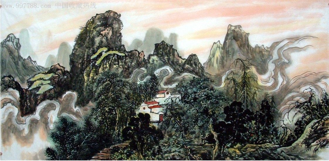 王飞四尺山水国画