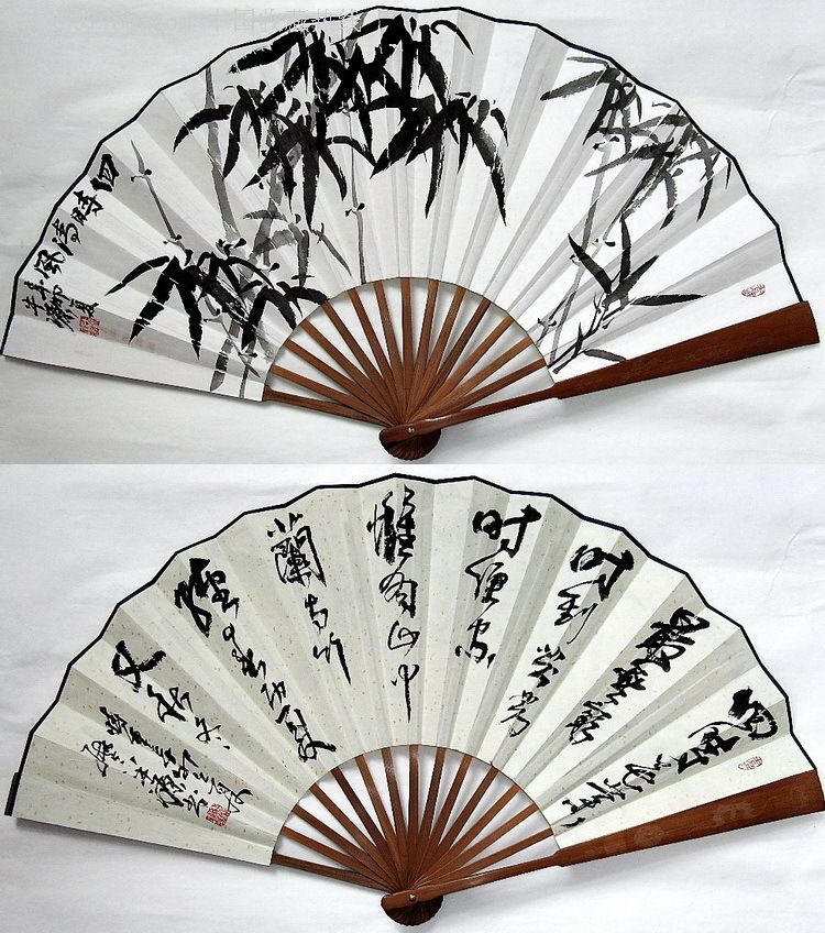 牛源真迹国画花鸟扇面扇子-纯手绘书画折扇