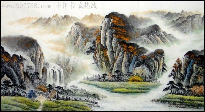 唐山精品六尺山水画(可题字)