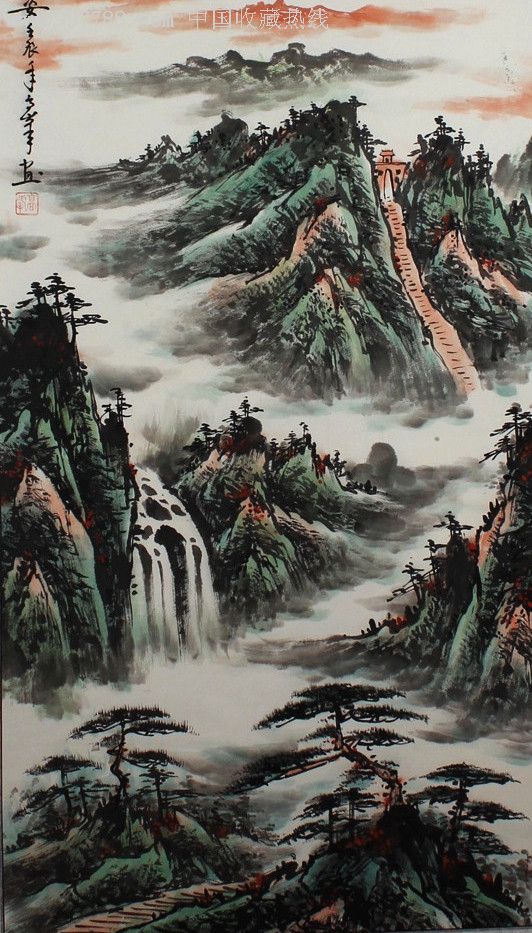 中国画研究院教授,山东美协会员"高峰"山水画《泰山雄姿》