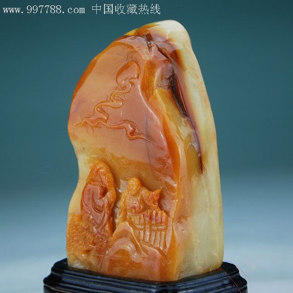 寿山石巧色连江黄【山水人物】摆件_第4张