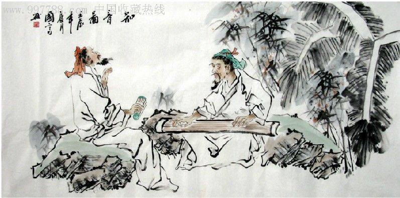 姚国富字画·4尺人物·知音图-zc4060981-山水国画原作-加价-7788收藏
