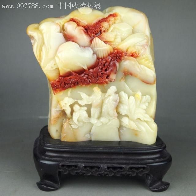 寿山石精品摆件——巧色芙蓉石(琼台玉宇)