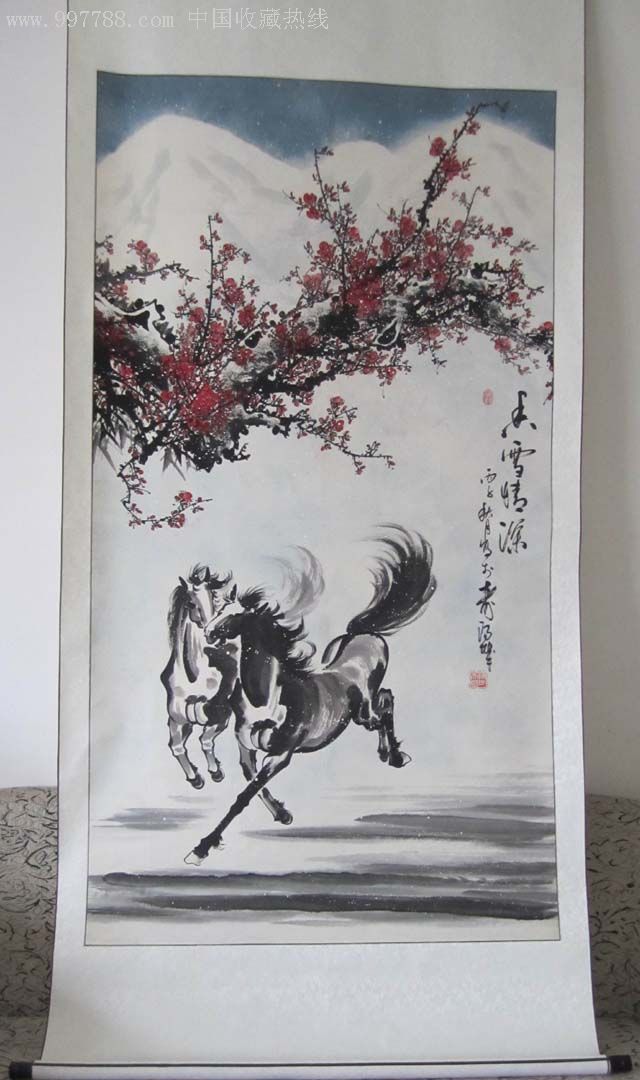 中国著名画家陈天明*香雪情深*六尺已裱