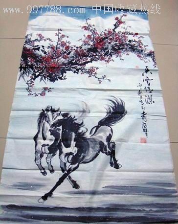 中国著名画家陈天明*香雪情深*六尺已裱-价格:8500.