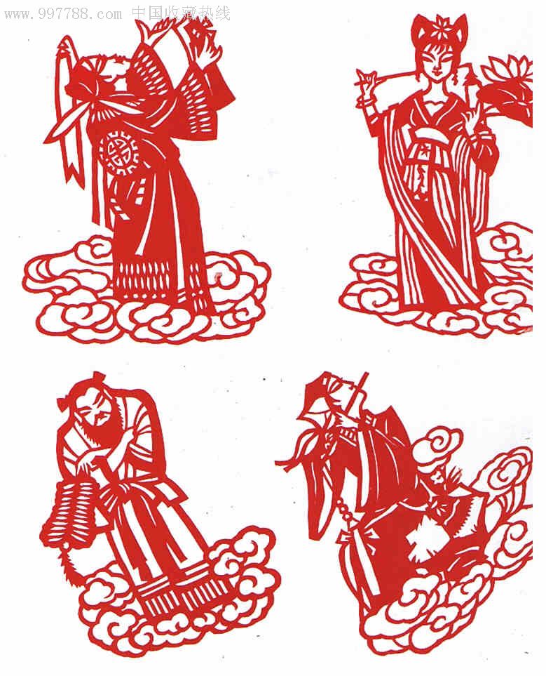 八仙过海(手工剪纸)