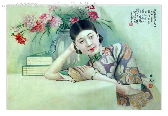 谢之光(月份牌画名家)美女图片(四开相纸)