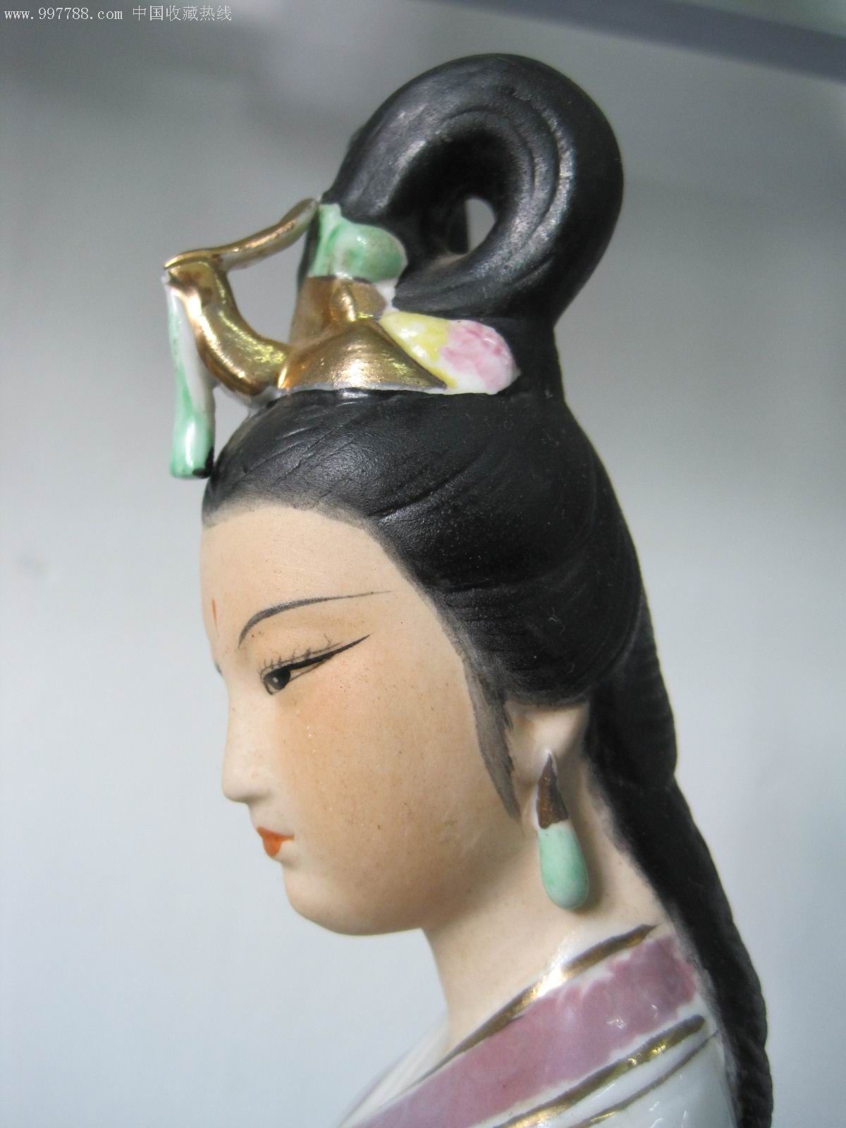 潮州枫溪80年代美术陶瓷《仙姑》老美术瓷