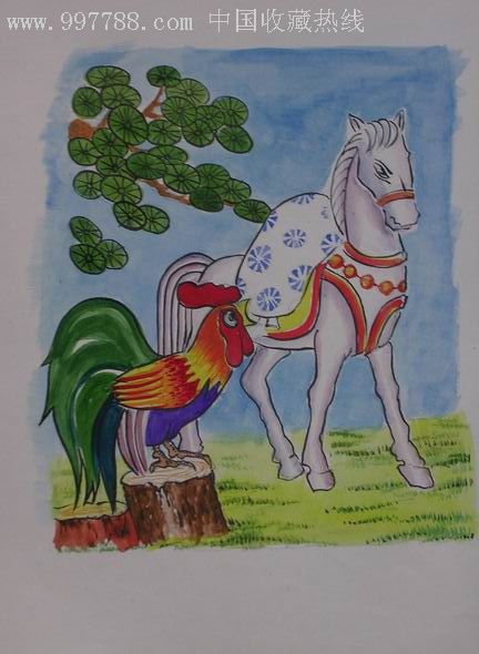 "骄傲的大公鸡"连环画手稿_水粉/水彩原画【南浦云】_第8张_7788字画