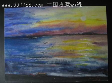水彩画/风景/落日-水粉/水彩原画--se7704185-零售