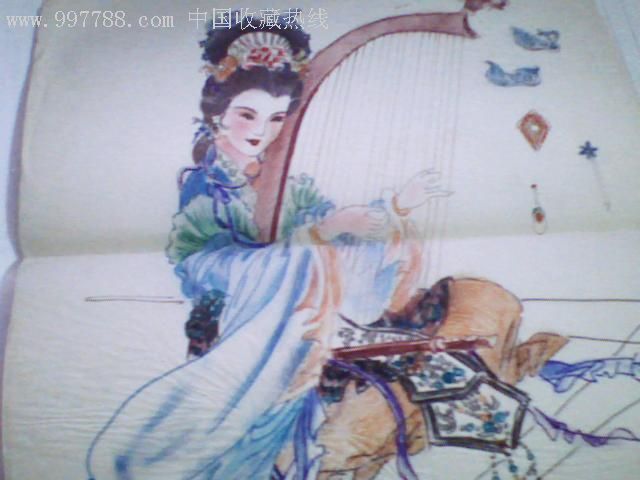 古代彩色美女人物画之一,无落款,规格:39*27cm