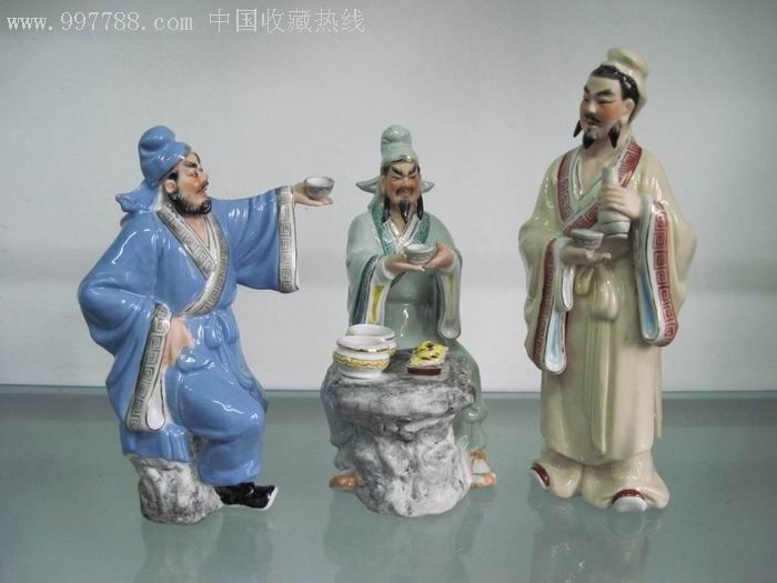 佘纲旭80年代代表作三国演义《桃园三结义》老枫溪美术陶瓷