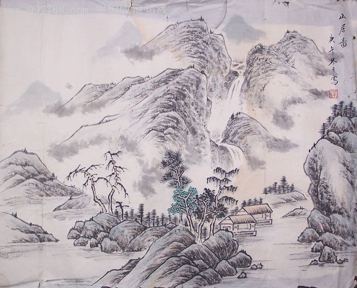 仿古意山水画