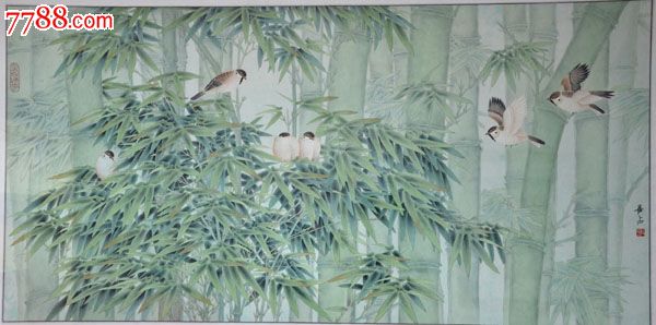 高喜占竹林翠鸟