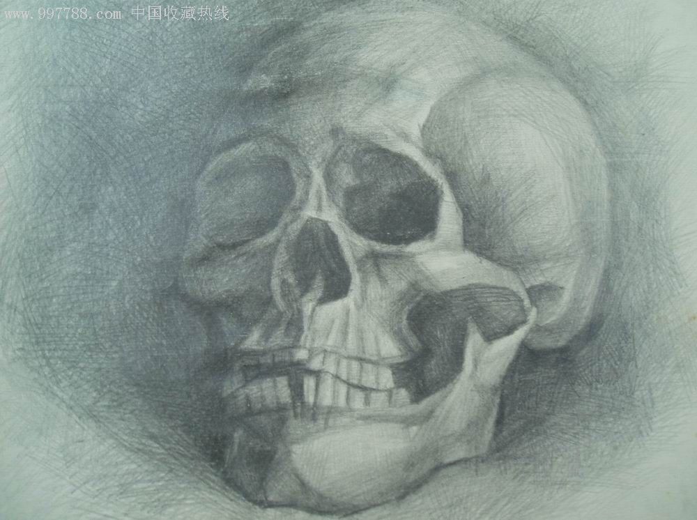 面骷髅素描_素描/速写【重庆文方斋】_第2张_7788字画网