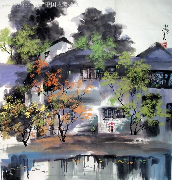 值得收藏-谭微中水墨山水画0780