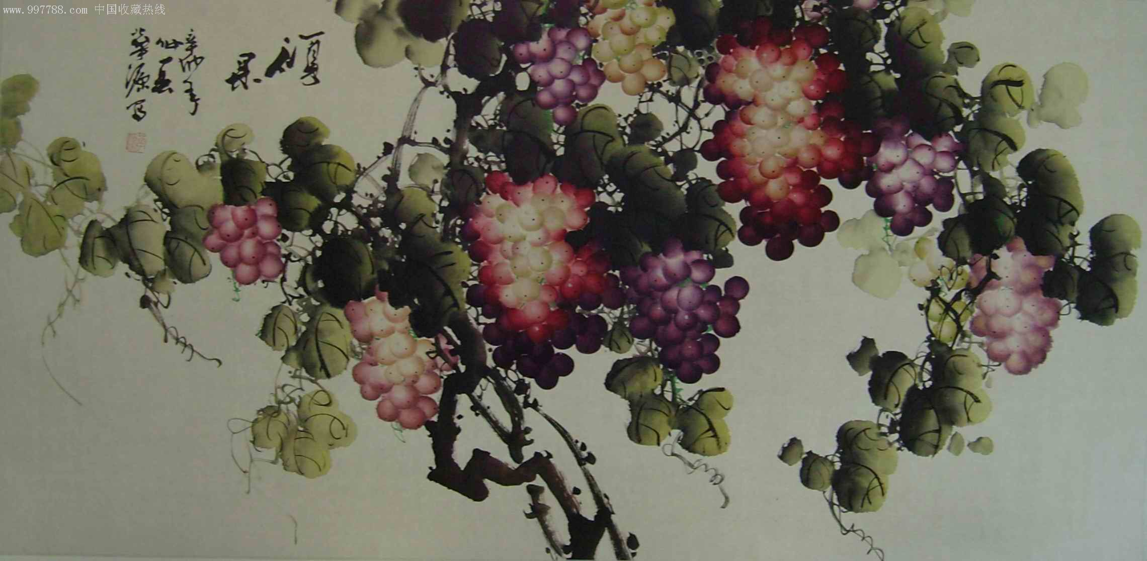 葡萄-花鸟国画原作--se8609038-零售-7788收藏__收藏热线