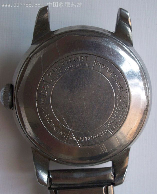 50年代17钻单历美度MIDA上弦手表。