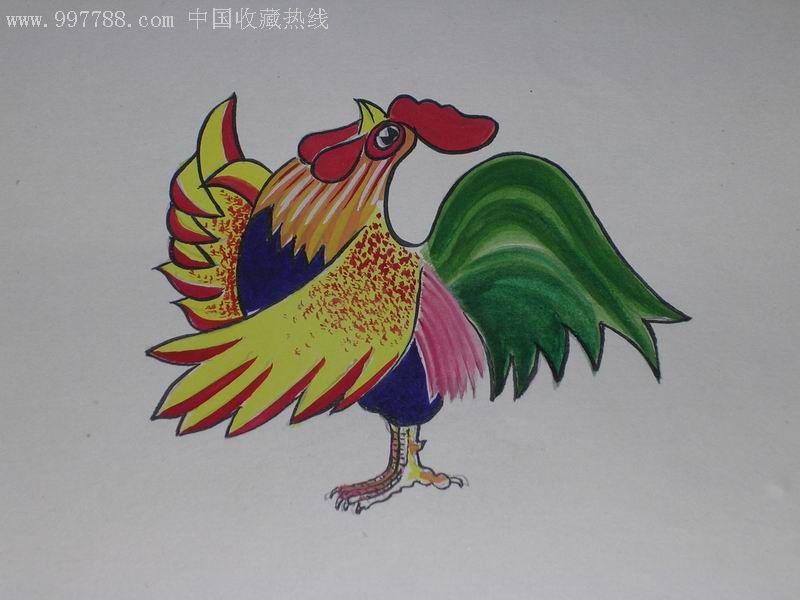 连环画手稿 骄傲的大公鸡>