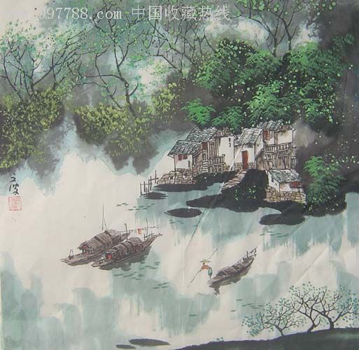 范文波写意斗方山水精品02948,山水国画原作,水墨山水原画,21世纪初