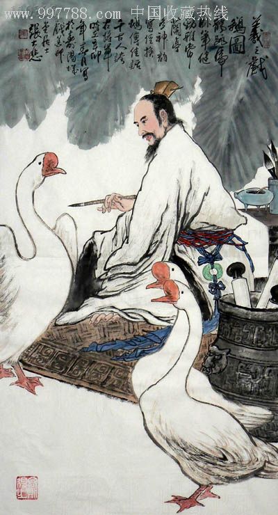 张大悲·国画人物作品,人物国画原作,历史故事画原画,水墨/写意画法