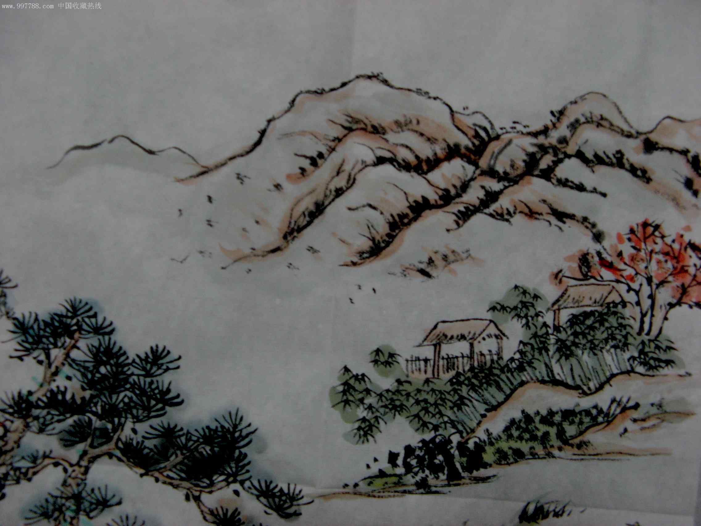 山东名家三尺斗方无款山水画(可定制-山水国画原作-se9674360-零售