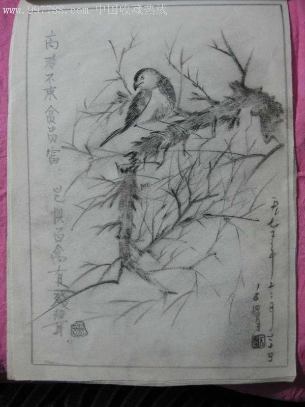 花鸟铅笔画稿_花鸟国画原作【迦南驿】_第1张_7788字画网