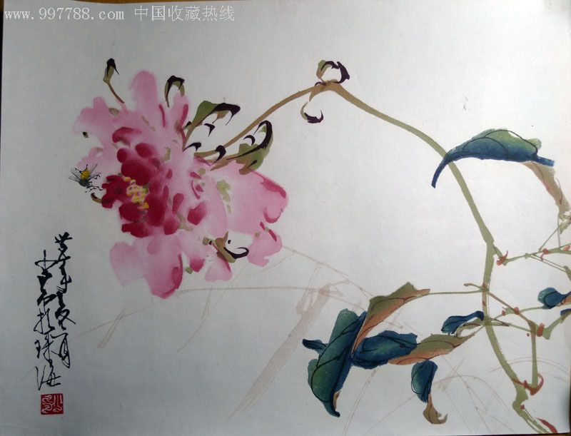 赵少昂花鸟画/八十年代老木版水印/老字画收藏