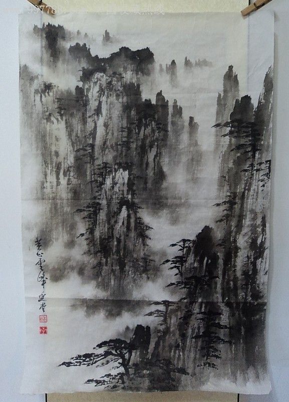 李延堂山水画-黄山云峰