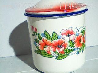 描花大茶缸