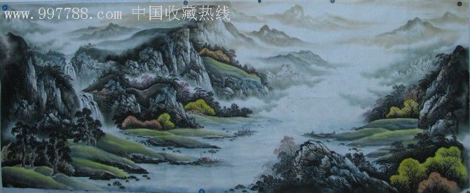 山东实力派青年画家闫艺文山水六尺整张